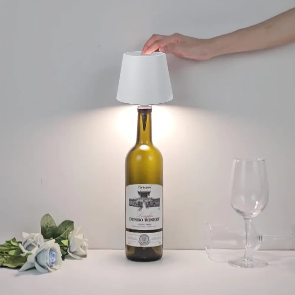 Wireless Wine Bottle Lamp Type-C Charging Touch Control Wine Bottle Light Dimming LED Table Lamp Bar Cafe Atmosphere Night Light