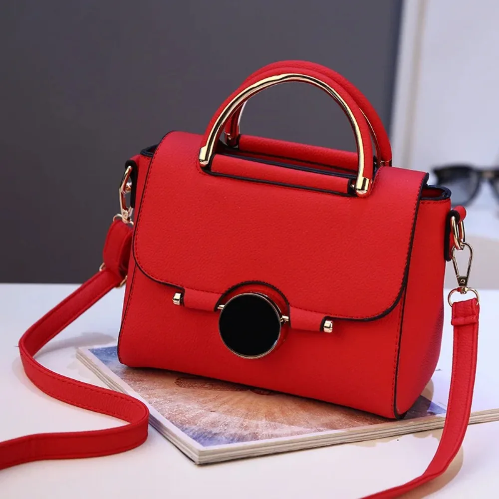 

Women Handbag New Fashion Shoulder Bags for Lady Solid Totes Cute Shopping Messenger Bag Lock Black Red Color Hand Bags