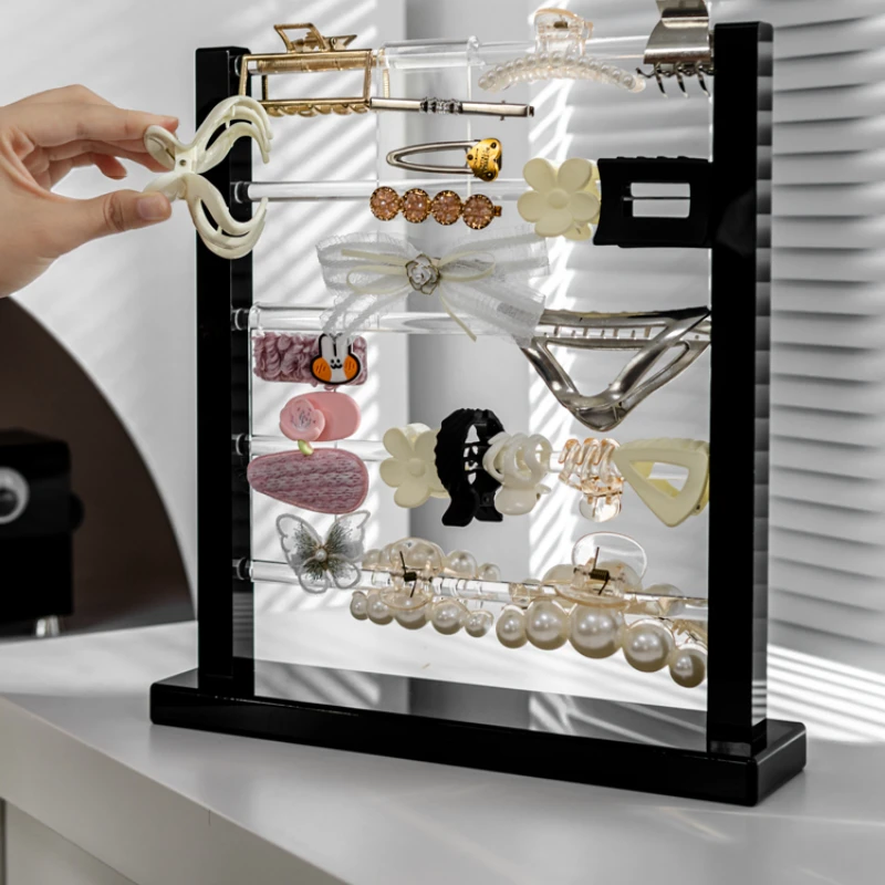 Acrylic Hair Clip Storage Box No-Assembly Multi-Layer Display Rack Perfect for High-End Headwear and Accessories