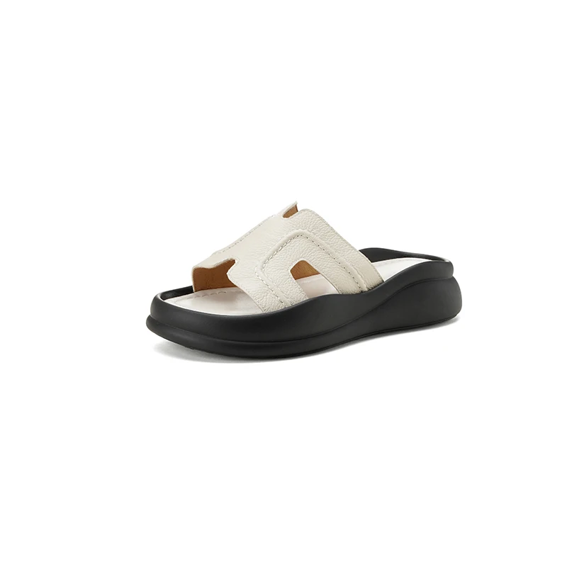 Genuine Leather summer women's sheepskin platform sandals fashion slippers fashion slippers beach shoes