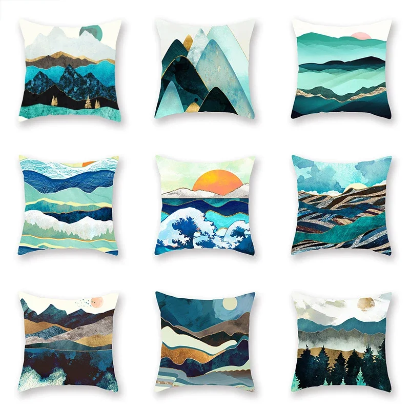 30cm—60cm Abstract Watercolor Landscape Pillowcase Cushion Cover Pillow Decorative Cushion Cover Pillow Decorative Pillowcase