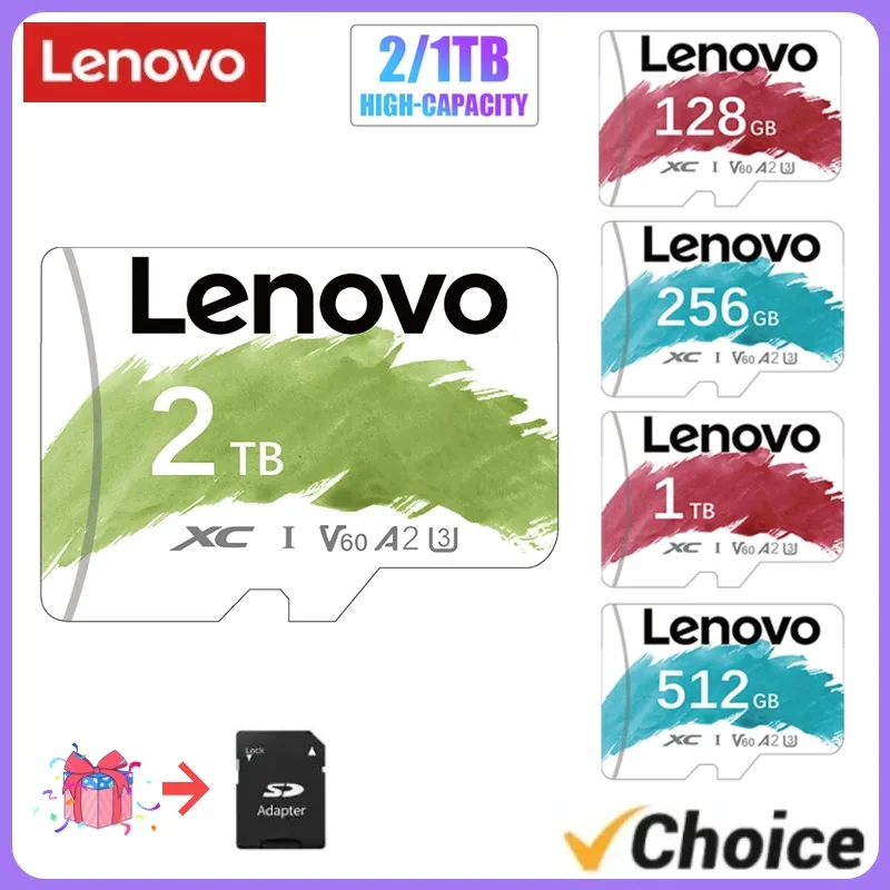 Scheda Flash di memoria Lenovo originale 2TB 1TB fotocamera antiurto SD/TF Flash Card 128GB 512GB 256GB normale scheda SD Micro Tf a grandezza naturale