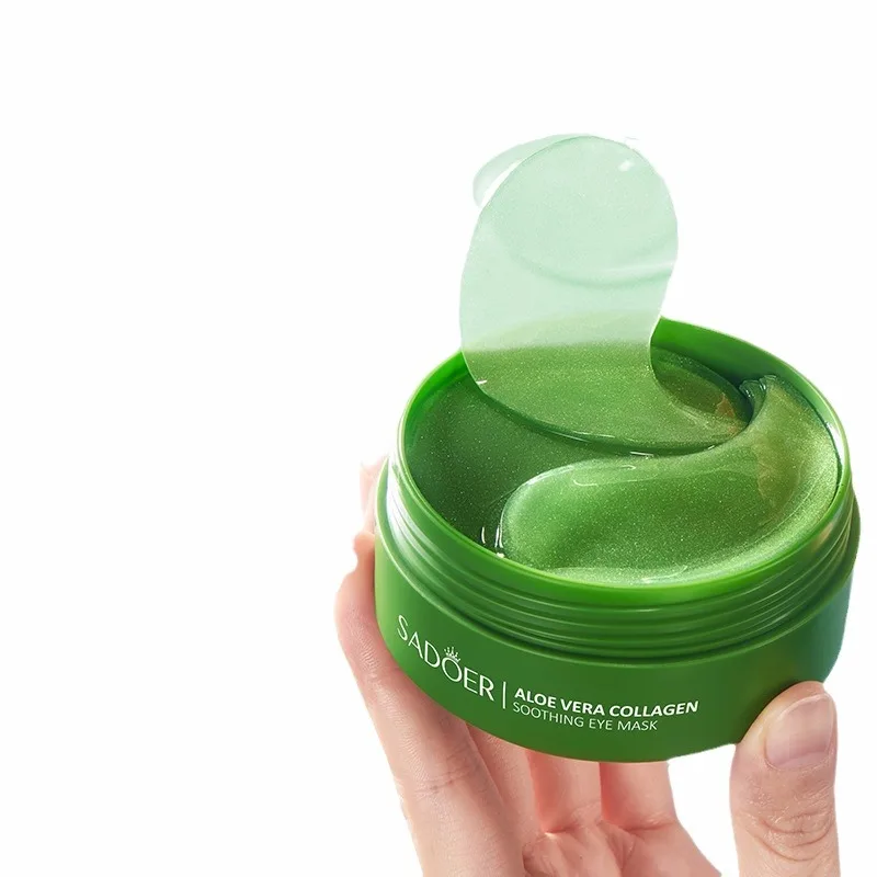 60 piezas de mascarilla de colágeno de aloe vera para ojos, parches hidratantes reafirmantes, brillantes y transparentes, adecuados para toda la piel