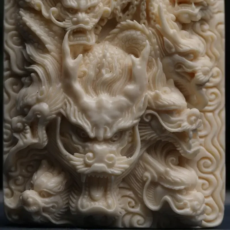 New High-End Style, Non Fading, Washable Ivory Fruit Carving, Pointed Antique Pendant, Men's And Women's Styles