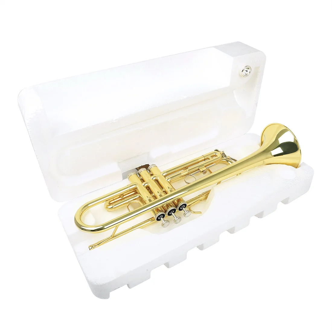 Brass Wind Instrument for Beginner Practice, Three Tone Trumpet, B Flat, Foam Box, Professional Playing