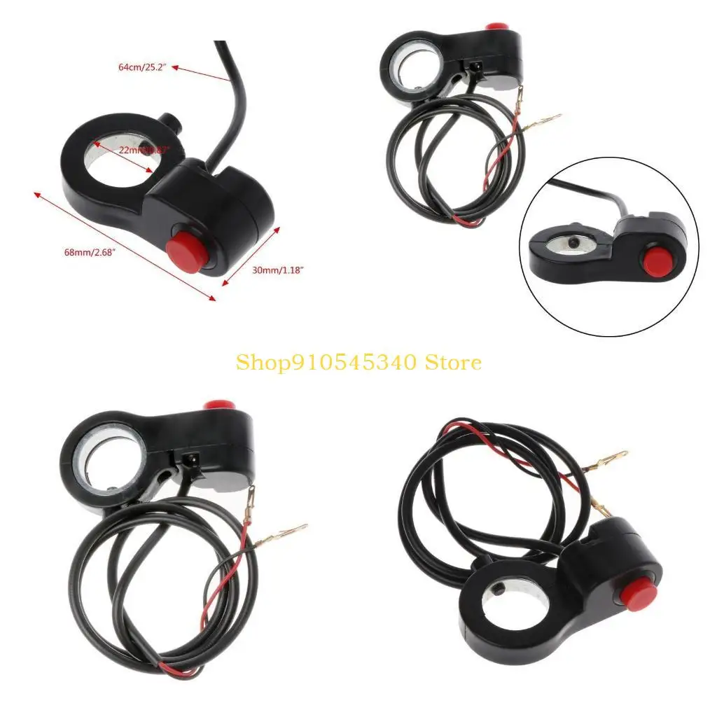 U2JA 22mm 7/8" Motorcycle Handlebar Horn Switch Start Speaker Connection Button Equip