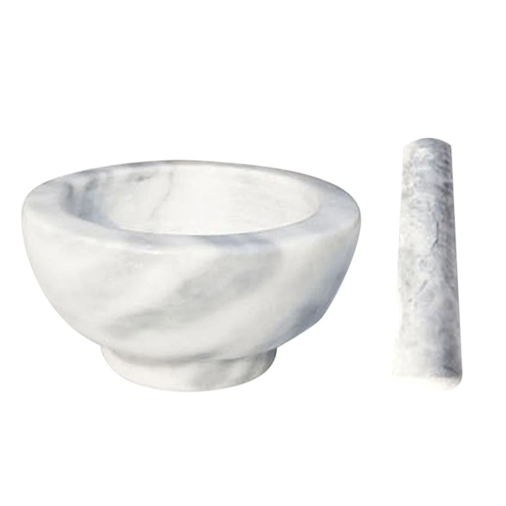 Marble Mortar and Pestle Set Bowl with Spoon Seasoning & Spice Tools Marble Garlic Mortar Bowl for Pepper Grinder