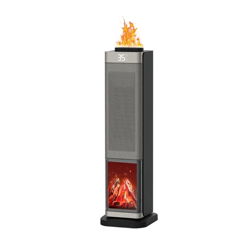 

Household heater quick heating fan vertical simulated flame PTC heater intelligent remote control electric heater