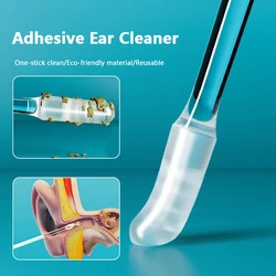 Disposable Sticky Ear Swabs Pick Reusable Ear Cleaner Soft Silicone Ear Wax Removal Tool Earwax Remover For Olders Adult Kid