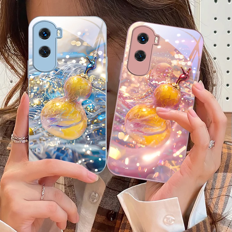 

Gradient Water Hyacinth For Honor 200 90 8X 9X Pro Lite P50 P40 Nova 10 11i P60 Magic4 6 Mate 20 50 Tempered Glass Phone Case