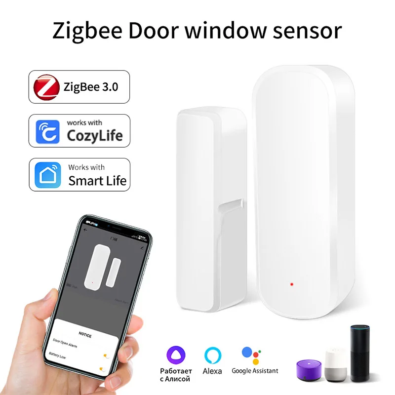 

Cozylife Zigbee Window Door Sensor No Battery Smart Home Security Alarm System Voice Control Via Alexa Google Home Smart