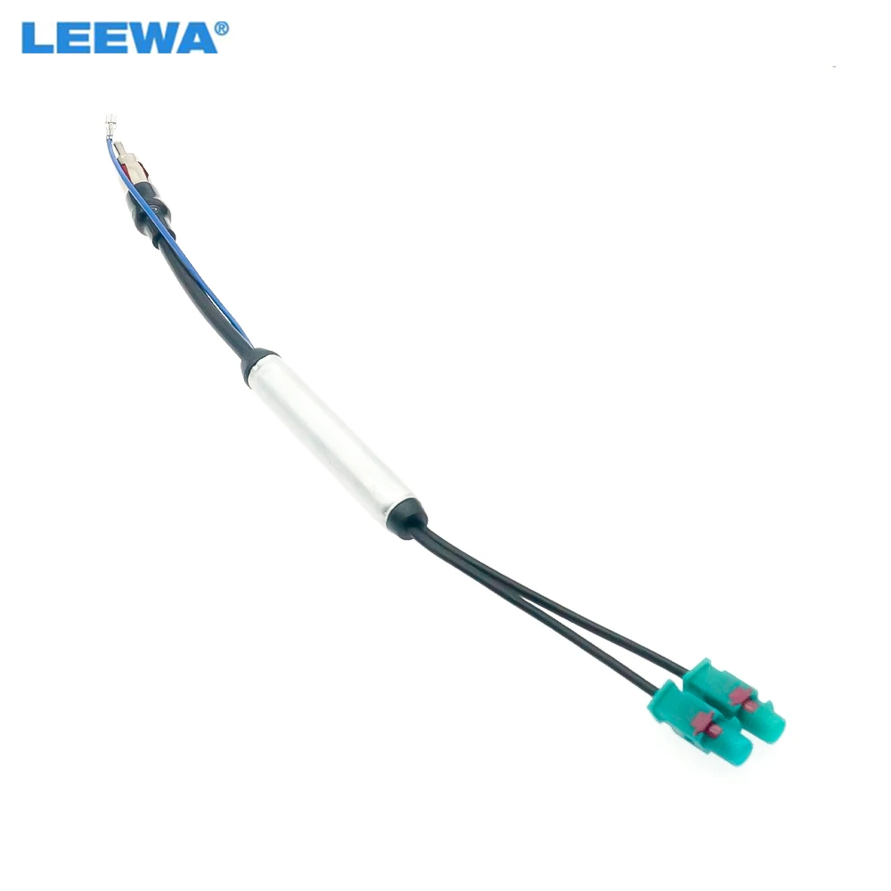 

LEEWA Car Radio Antenna Adapter Male Dual Fakra Amplifier Booster for Volkswagen Audi Signal Aerial Auto Boat FM Antenna