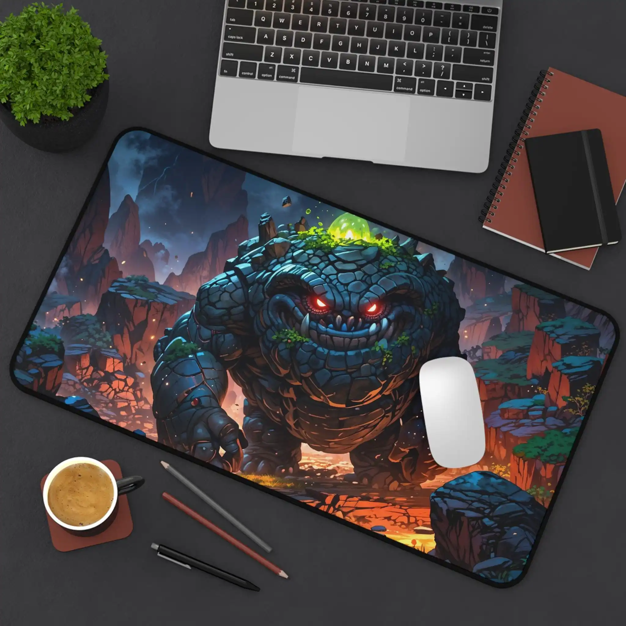 

Stone Creature Desk Mat，Unique Character Play Mat,Non-Slip Waterproof Mousepad,Fantasy Desktop Game Mat,Perfect Gift for Friends