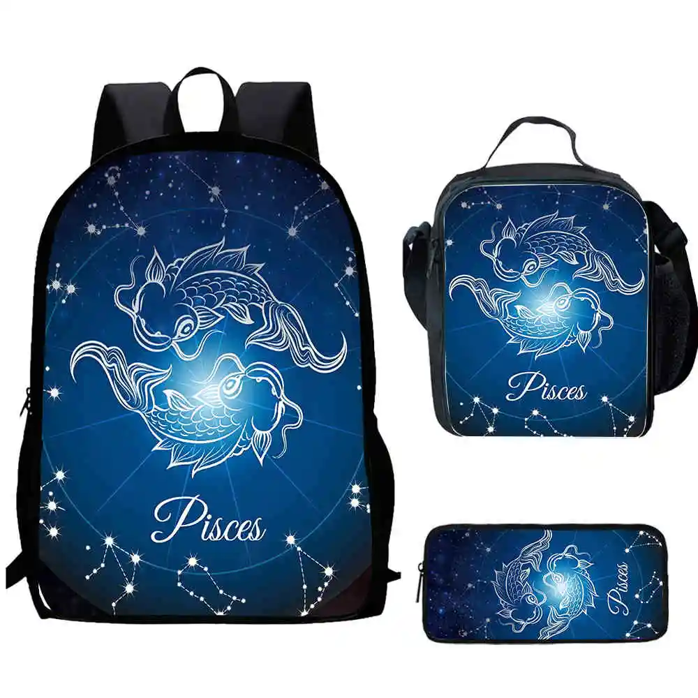 

Cartoon 12 Constellations Child School Backpack With Lunch Bags Pencil Bags For Kindergarten,Best Gift For Boys and Girls