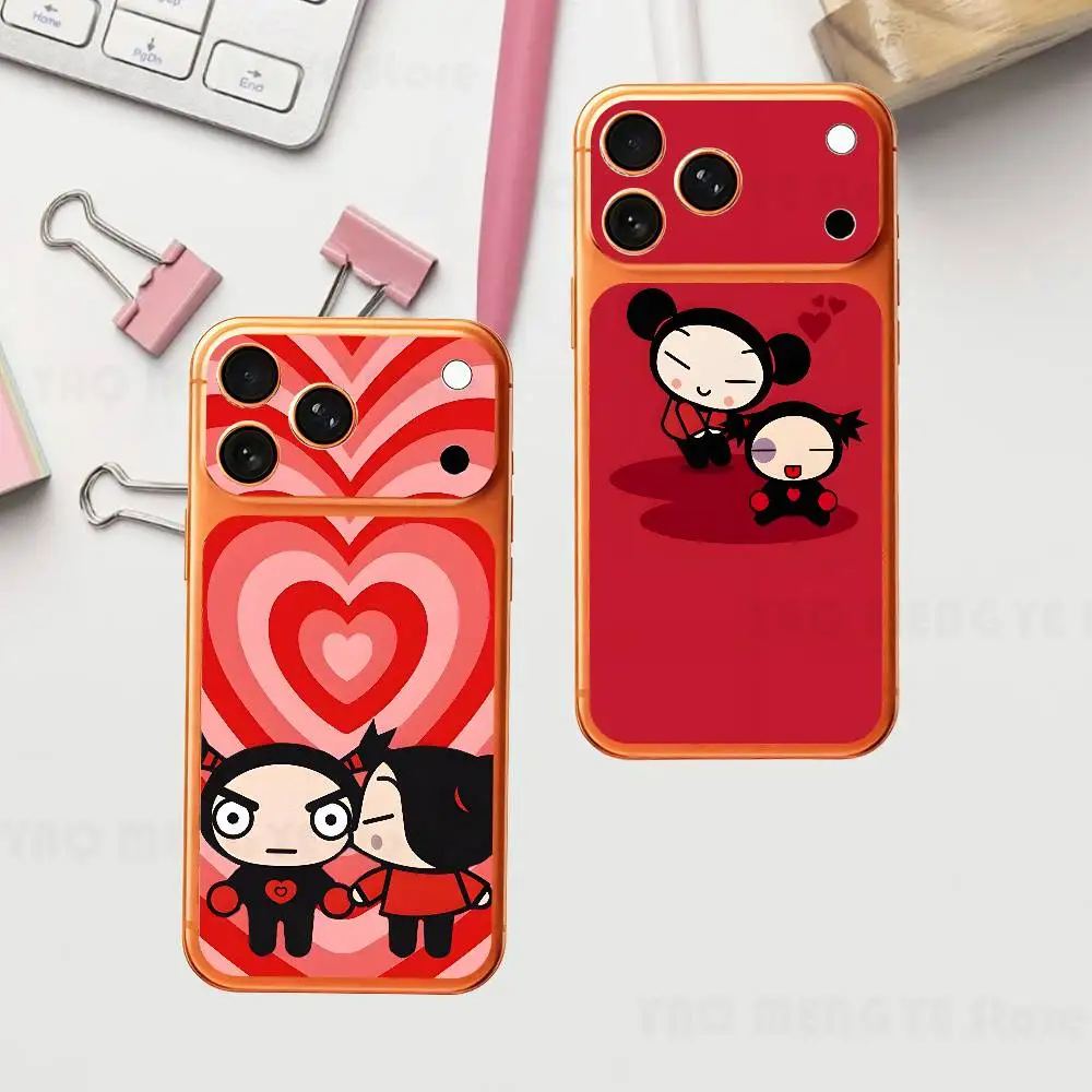 

Cute P-Pucca Garu For IPhone 17 Pro ProMax Full Back Cover Decal Wrap Skin Rear Protective Sticker Film