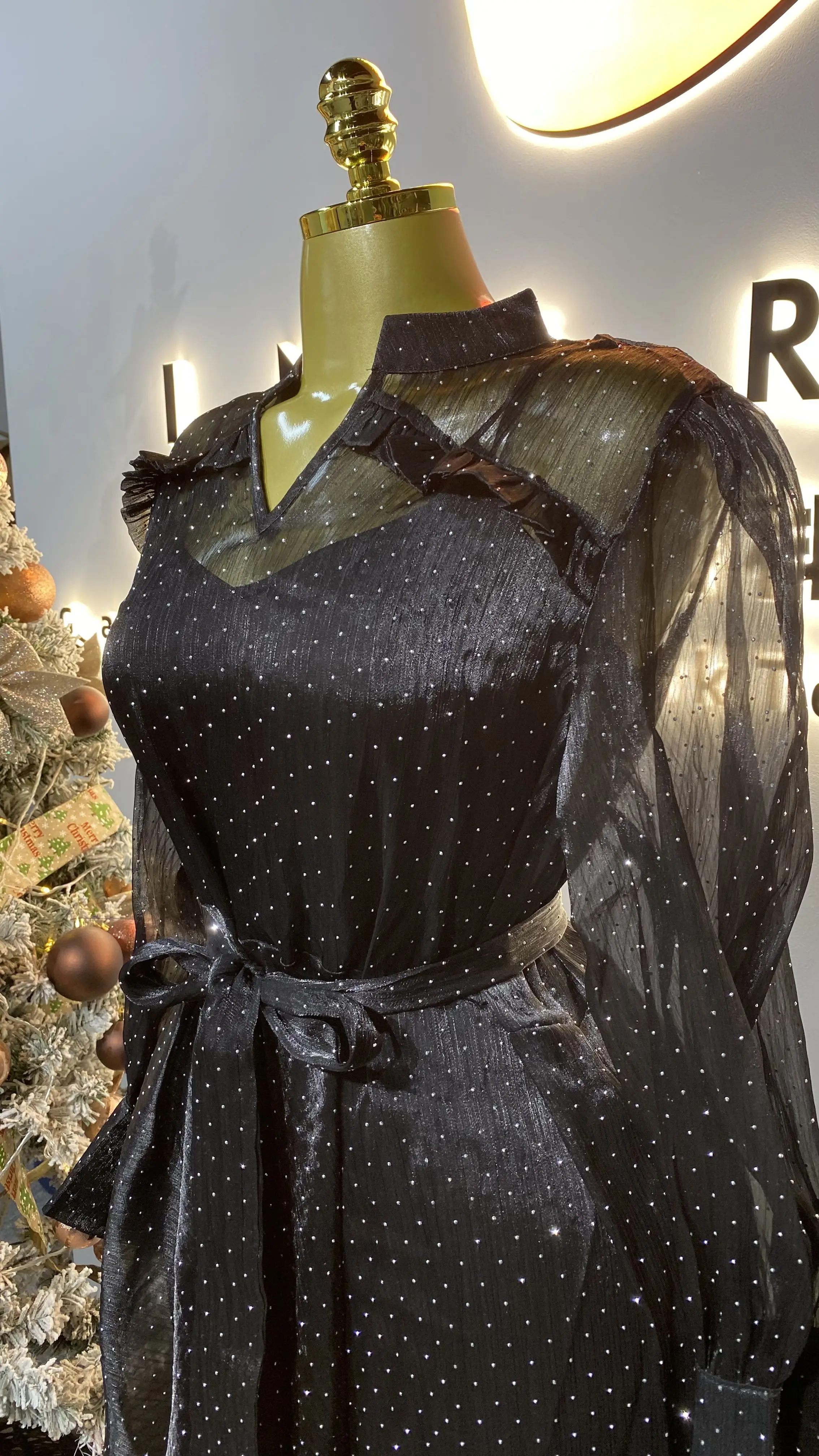 고급스럽고, 우아한, 틈새시장을 겨냥한 스팽글 자수 피쉬테일 시스루 메쉬 소매 우아한 이브닝 드레스-GZXX471