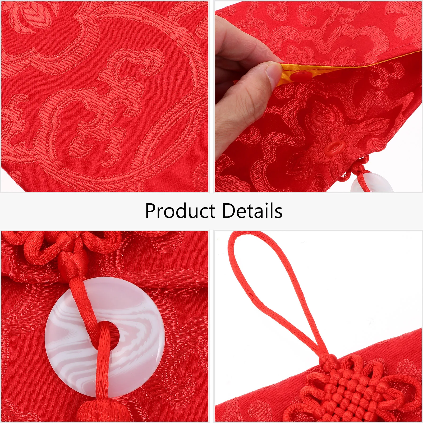 

2Pcs Chinese New Year Red Envelopes Brocade Gold Stamping Packet Gift Money Envelope for Spring Festival Wedding Party