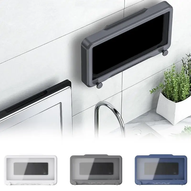 

652F Waterproof Shower Phone Holder Rotation Adjustable Wall Mount Phone Holder for Bathroom Kitchen