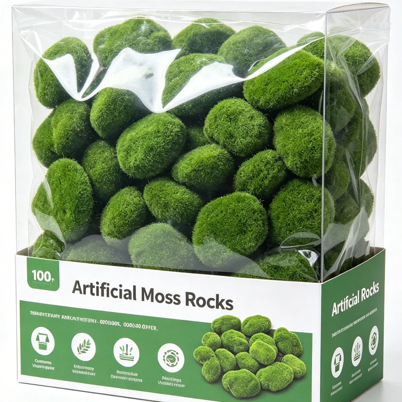 Preserved Moss Sheet - 100/5 Piezas de Rocas de Musgo