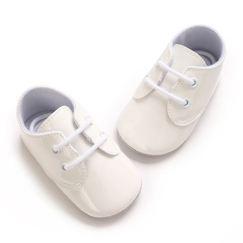Baby Schnürschuhe Sneakers Klassische Sportschuhe Weiche Sohle PU-Leder Schuhe Einfarbig Lauflernschuhe für Neugeborene Jungen Mädchen – Detail 7