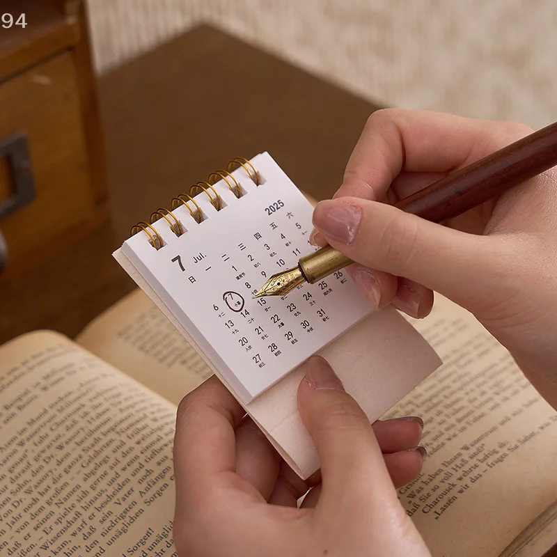 2026 Mini Simple Calendar Small Desk Calendar Creative Coil Calendar Planner Desktop Decoration Office Stationery