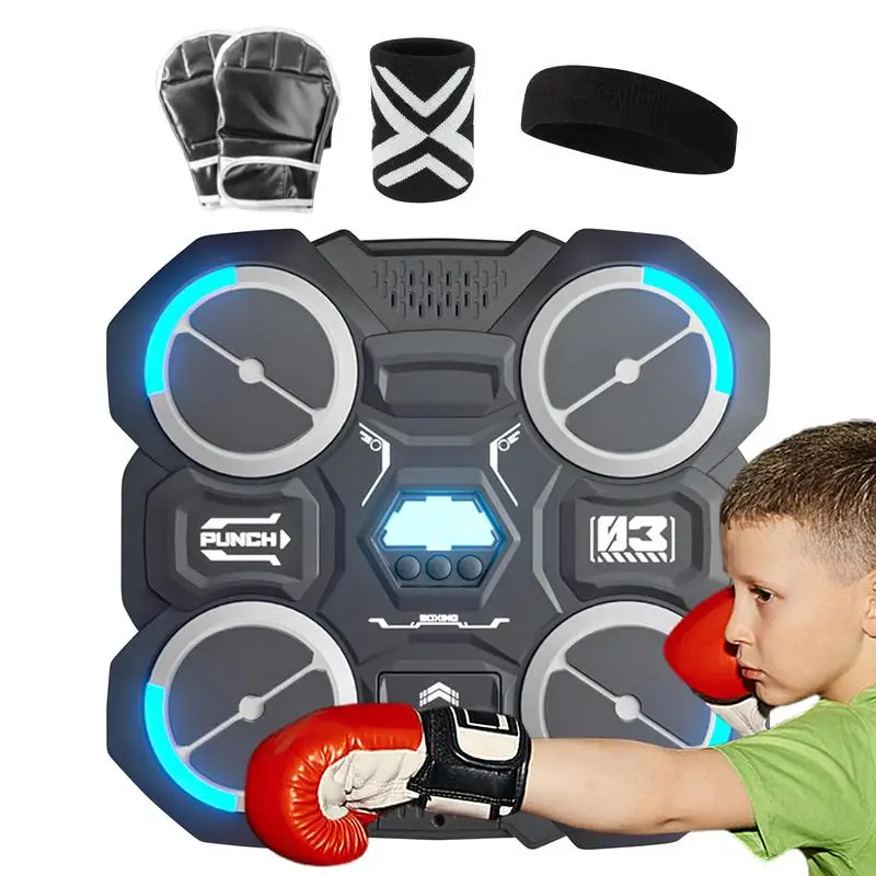 Boxing Machine Wall Mounted Music Punching Music Boxing Machine Wall Mounted Musical Boxing Equipment With Gloves Headband And