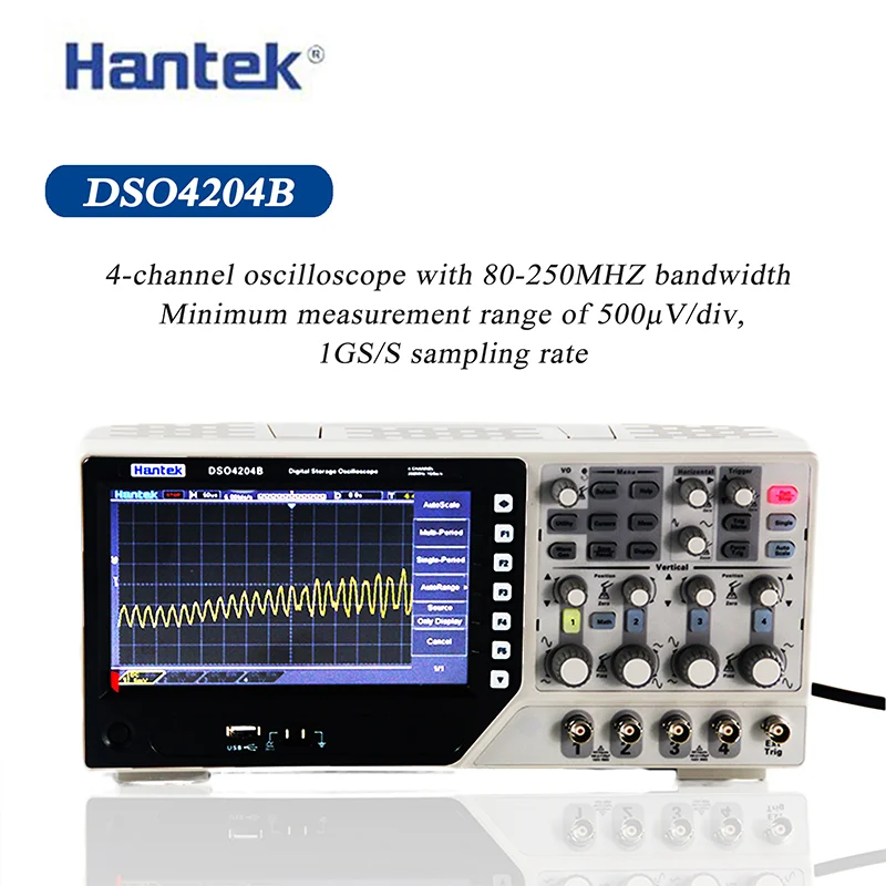 Hantek Dso4204b 200mhz 4 Channel Portable Osciloscopio Digital Storage Teaching Oscilloscope With Dvm Function