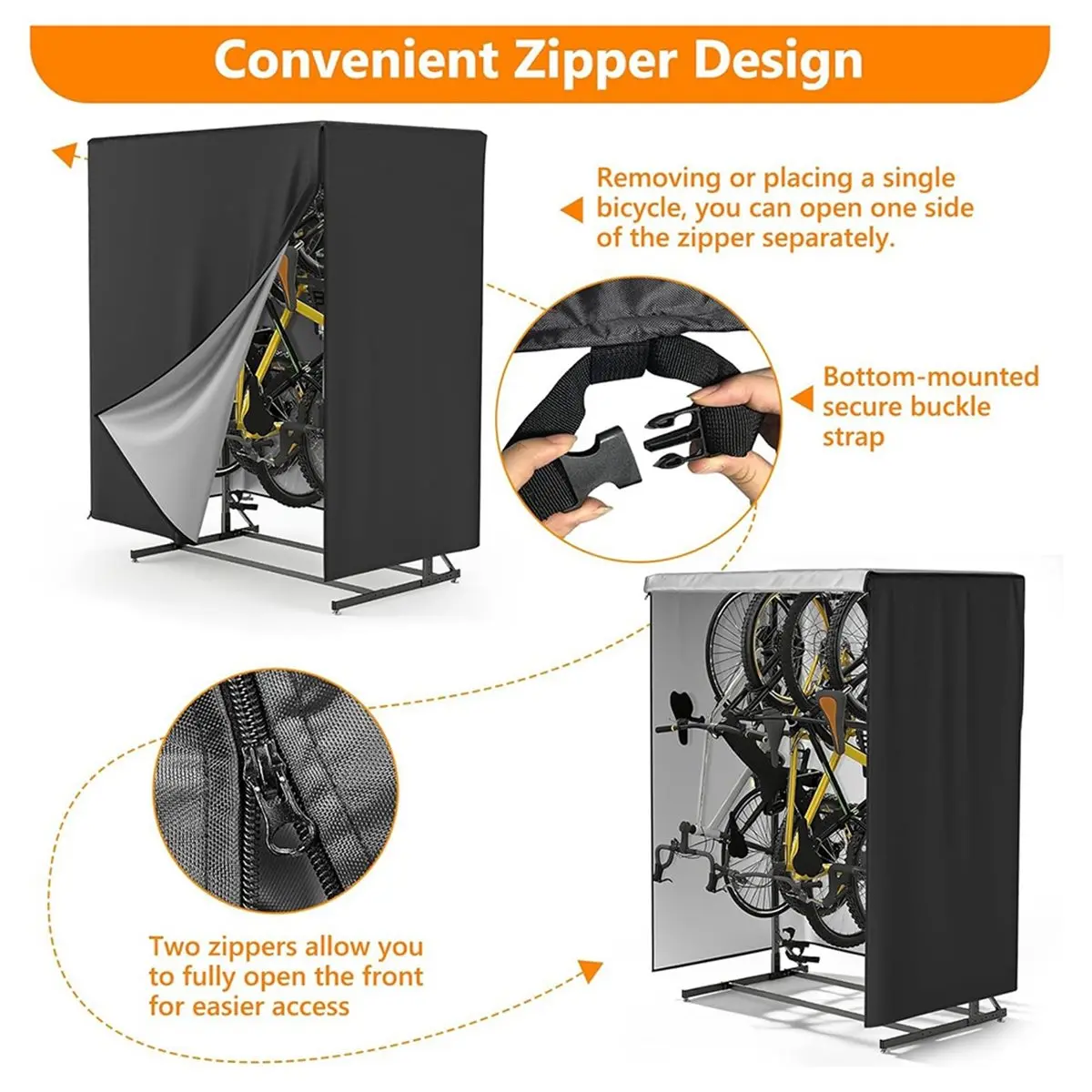 homegood-vertical-bike-rack-coverfits-5-8-bicycle-storage-rackbike-covers-outdoor-storage-waterproofdustproof-bicycle-cover