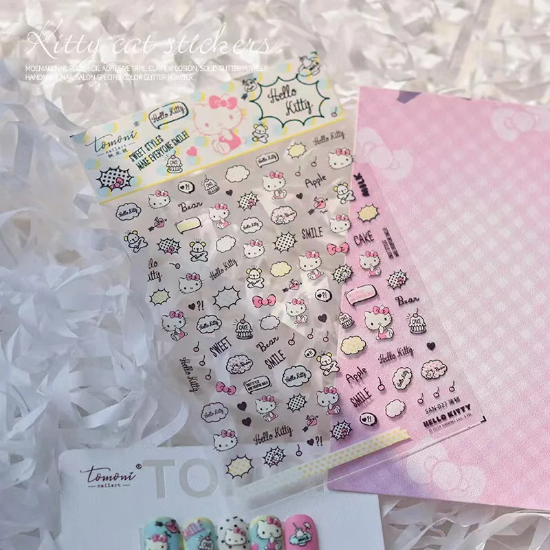 1 sheet tomoni Nail Art 3D Japanese Sanrio Cute cartoon hellokitty Hello Kitty Nail sticker SAN Series 027