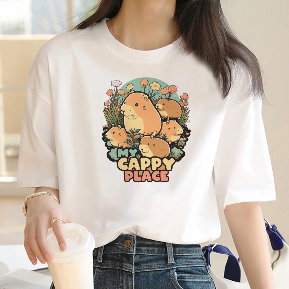 Capibara t-shirts women streetwear t shirt female Japanese clothing