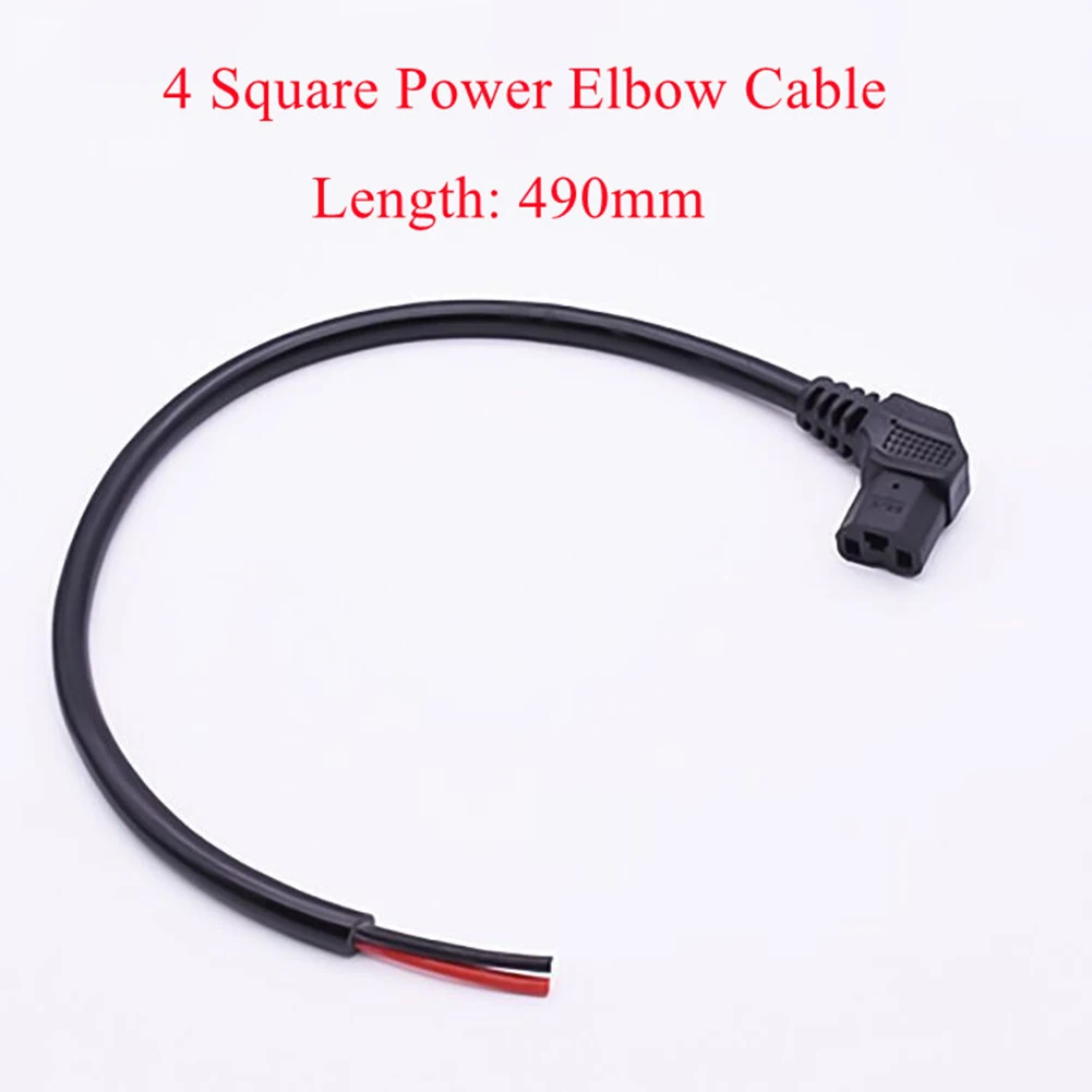 Power Cord Plug E-bike Plug Socket 4 Square Elbow 490mm ABS + Copper Accessories Cable Wire Charging Copper Core