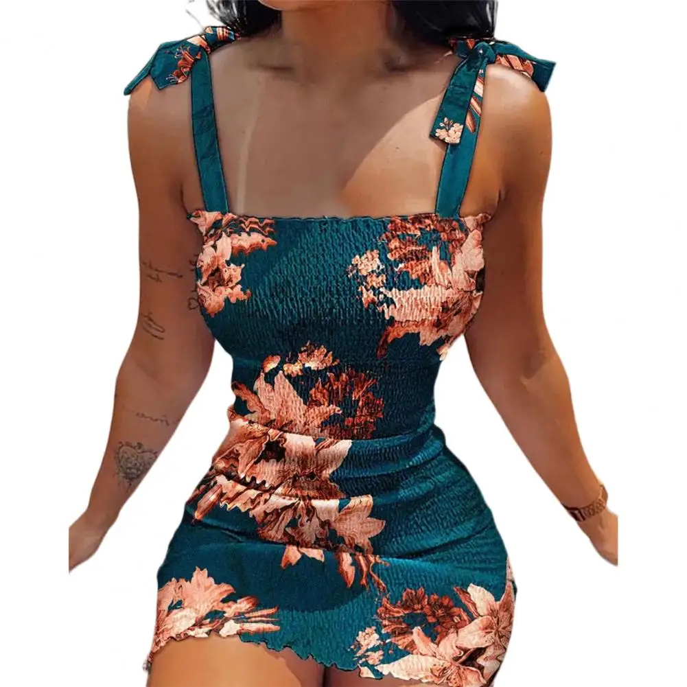فستان بروتيل ضيق الأزهار للنساء ، ملابس الشاطئ النسائية ، تنورة قصيرة مثيرة للنادي ، فستان قصير غير رسمي ، الربيع والصيف ،