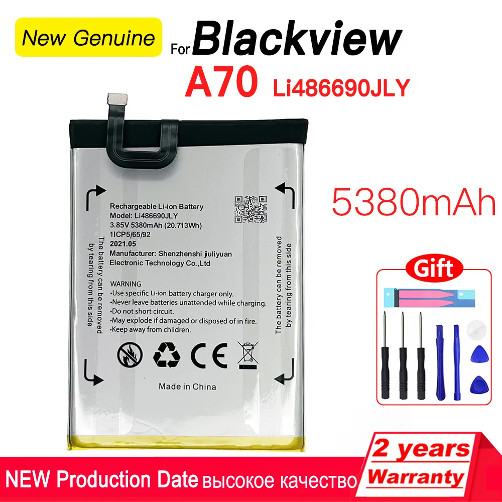 

100% Original 5380mAh Li486690JLY Replacement Battery For Blackview A70 battery 5380mAh Batteries With Tracking Number