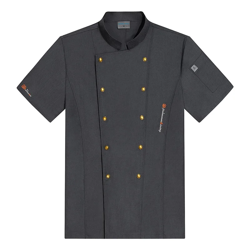 Hotel restaurante chef uniforme de trabalho manga curta cantina padaria pastelaria chef bolo loja verão roupas cozinha workwear