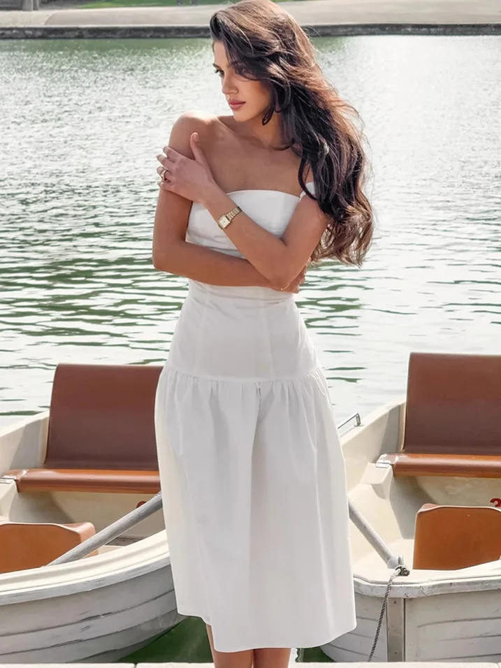 Dresses Womens Dress New Year 2025 Polyester Decorative Buttoned Crew-Neck Silky Smart Minimalist Modern Lady Urban Workwear Fit