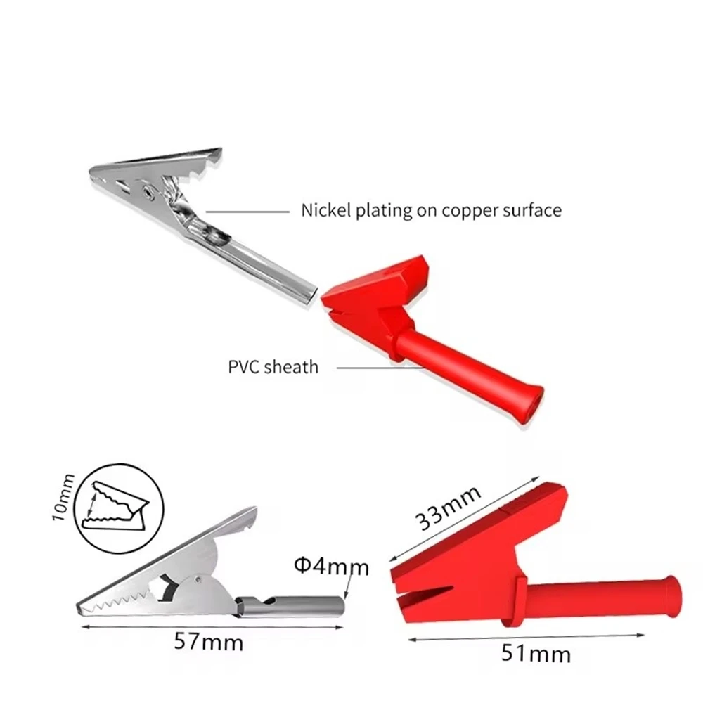 Cleqee P2002  380V 20A Crocodile Alligator Clips Jack Safety Test Folders Withstand Voltage for 4mm Banana Plug