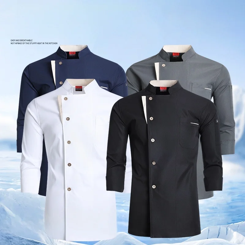 Veste de Chef professionnelle, uniforme de cuisine, vêtements de cuisine d'automne/hiver, restauration, Restaurant, hôtel, chemise de cuisine, vêtements de travail de serveur