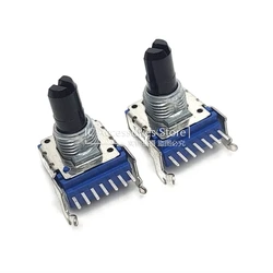 1PCS RK14 Type Rotary Potentiometer Dual Horizontal 7 Pin A10K A103 Power Amplifier Sound Volume Potentiometer Shaft Length 15MM