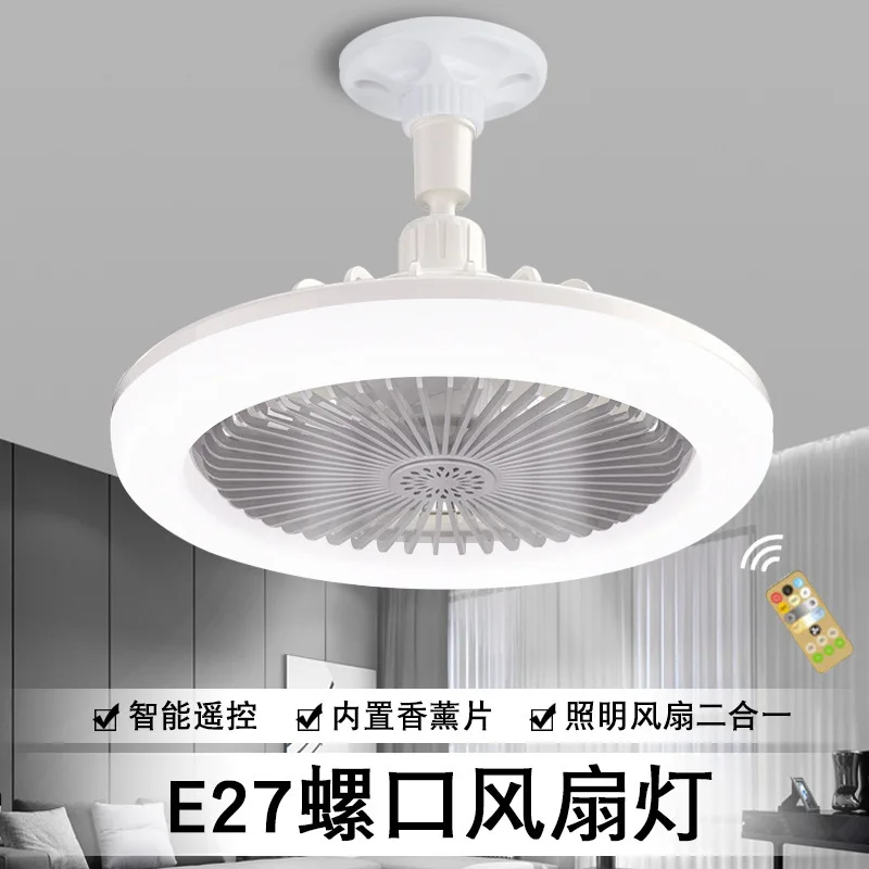 Ceiling Fans For Bedroom Living Room Ceiling Fans With Remote Control and Light LED Lamp Fan E27 Converter Base Smart Silent