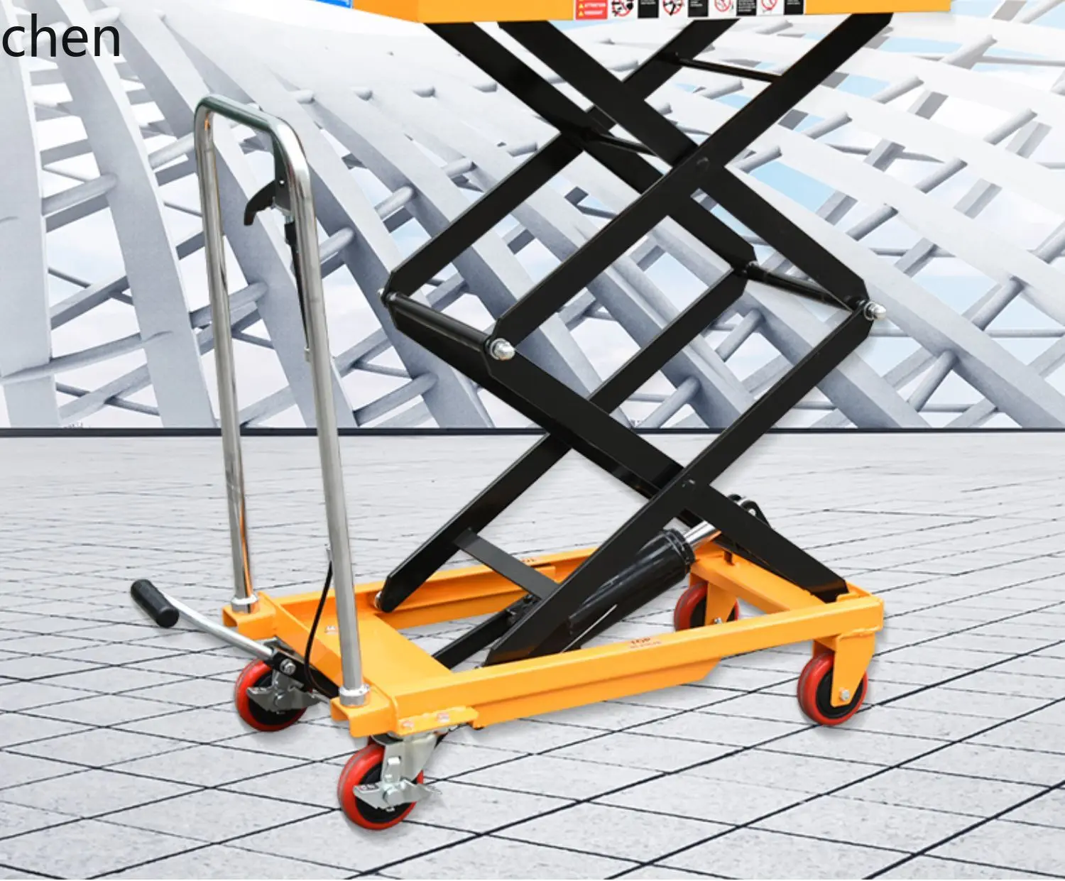 YFY  Manual Hydraulic Platform Truck Mobile Lifting Platform Truck Scissor Lift