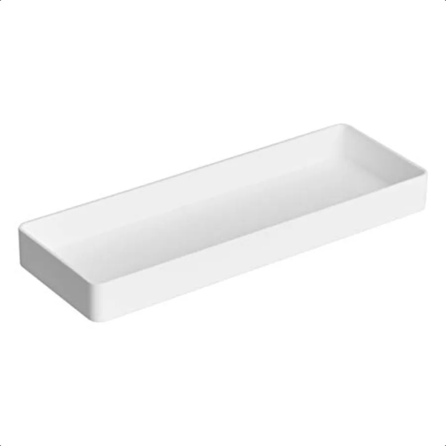 

Basics Rectangular Plastic Desk Organizer Half Accory Tray 9.4 x 3.3 x 1 White