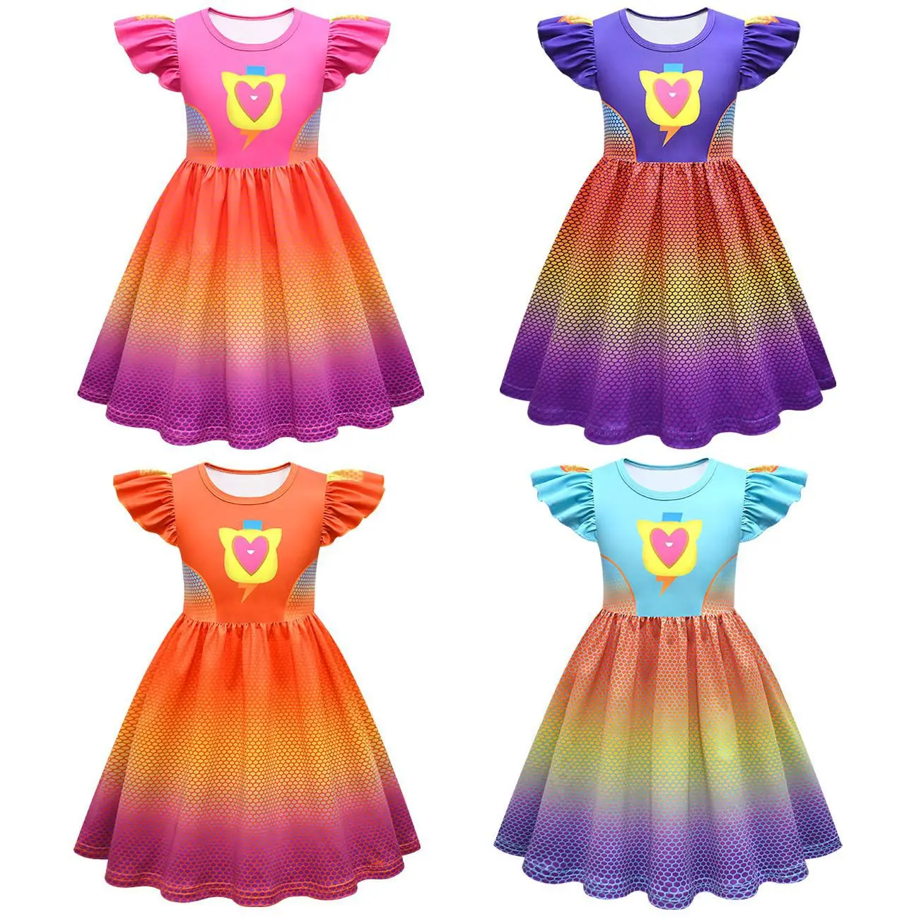 Children Dresses Cosplay SuperKitties Dress for Girls Super Kitties Costume Sparks Girls A-Line Dress Party Gift Ginny Clothing