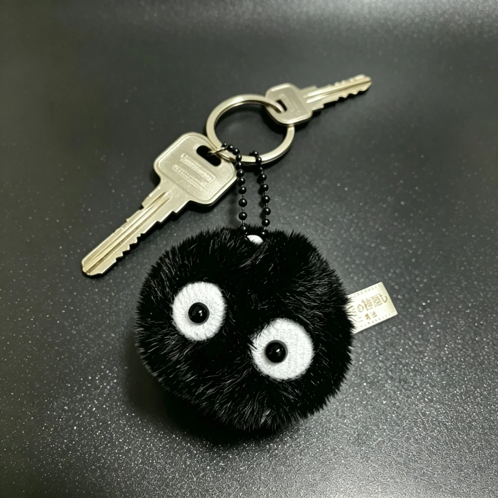 1/2/5/10pcs Coal Ball Figurines Keychains Accessories Cute Plush Black Coal Ball Cartoon Bag Pendants