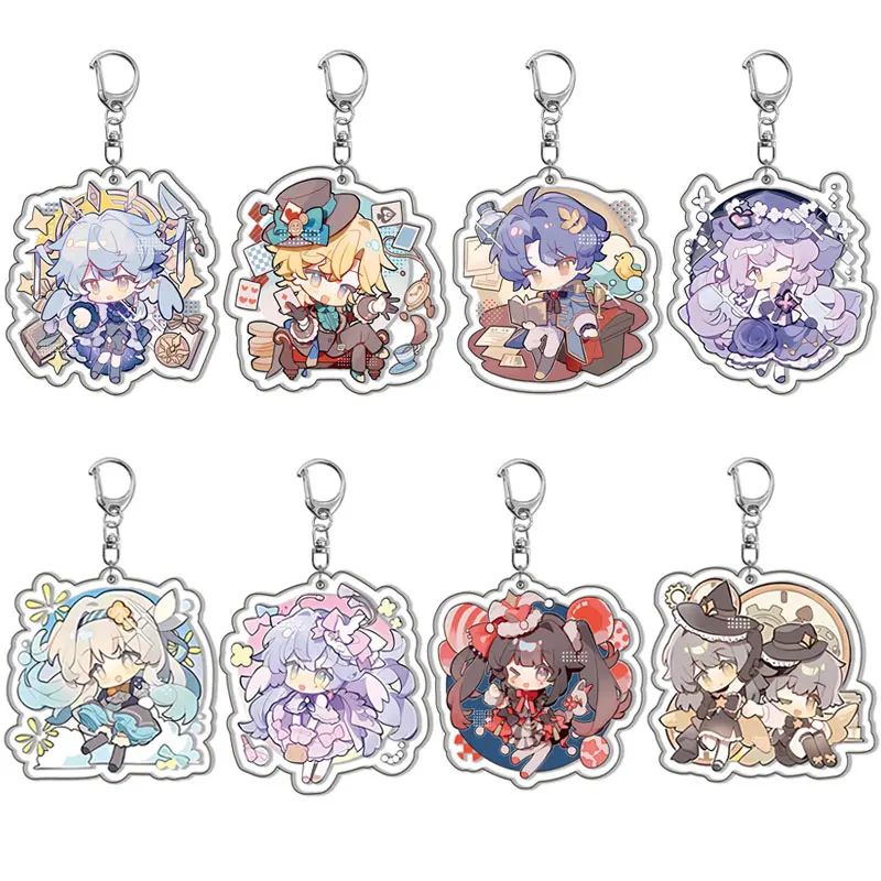 Game Honkai Star Rail Keychain Sunday Sparkle Robin Aventurine Black Swan Figure Pendant Car Key Ring Jewelry Bag Accessories