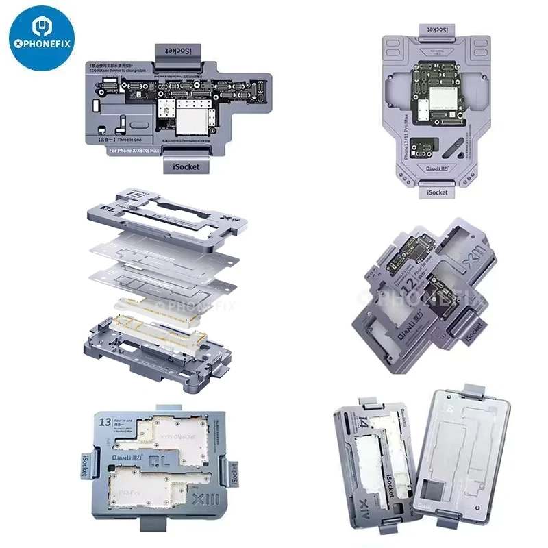 

QIANLI iSocket Motherboard Layered Test Fixture for iPhone X 11 12 13 14 15 ProMax Mainboard Quick Diagnostic Detection Test Jig