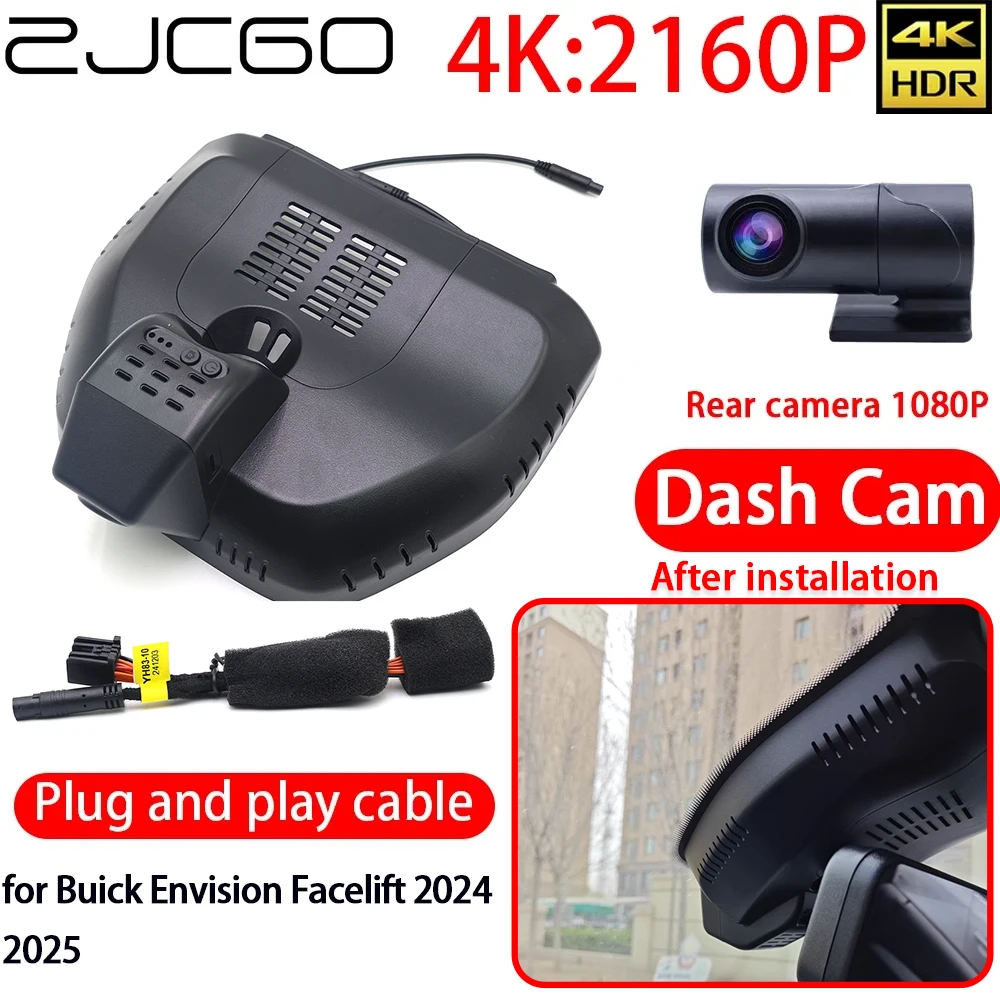 

ZJCGO 4K Car DVR Dash Cam Wifi Front Rear Sony Lens Camera 24h Monitor for Buick Envision Facelift 2024 2025