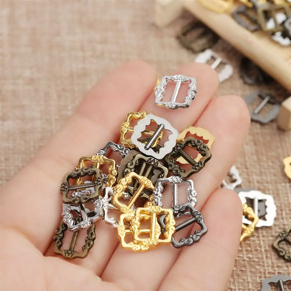 20PCS 5mm/7mm Mini Buckles Metal Tri-glide Belt Buttons For DIY Doll Bags Shoes Clothes Handmade Clothing Sewing Accessories