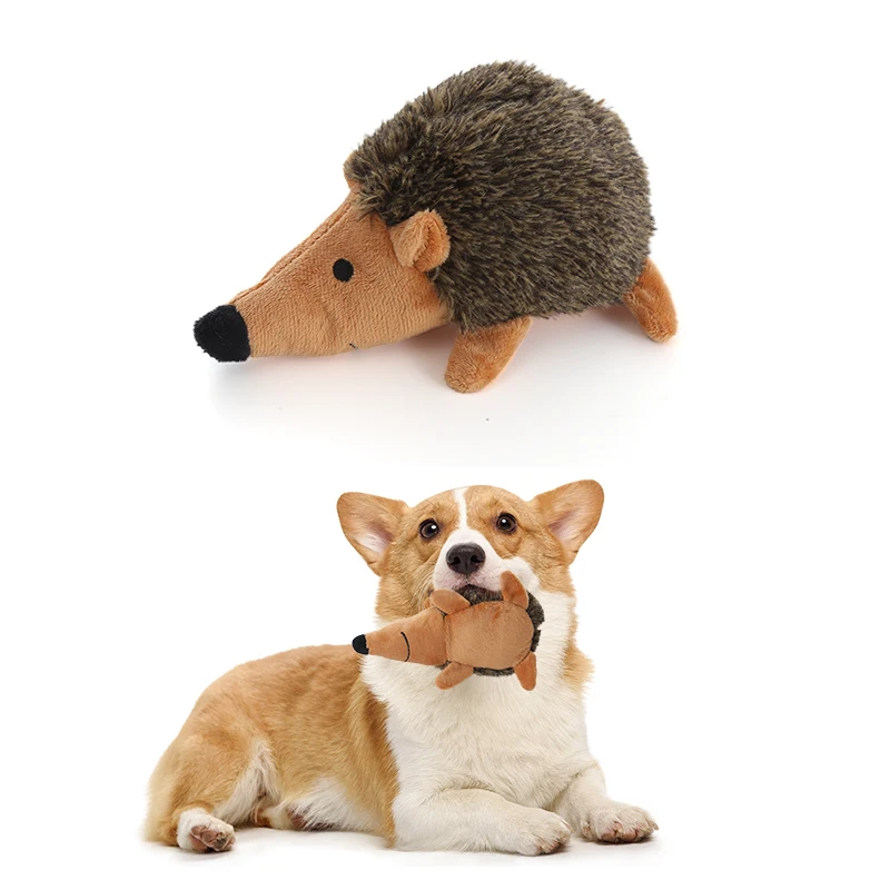 Cute hedgehog shape pet plush dog toy contains BB bark will sound bite resistant teeth pet toy