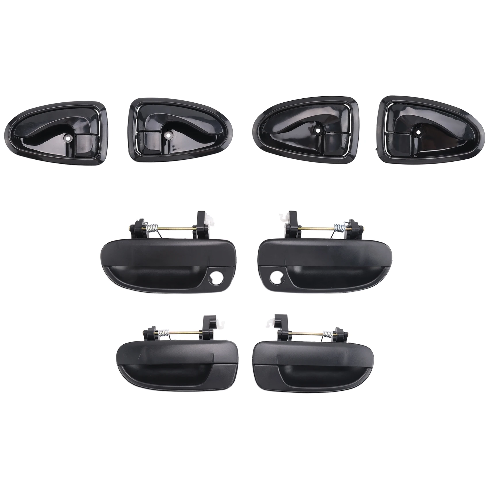 8pcs Front Rear Left Right Outside Door Handle Inside Door Handle for Hyundai Accent 1.5L 1.6L 2000-2006 Chrome