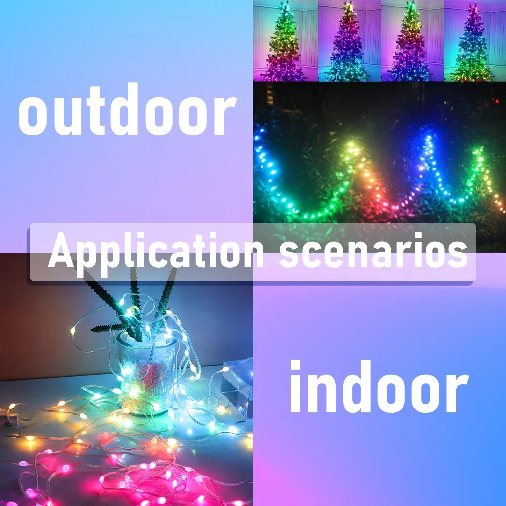 Imagem -02 - Inteligente Led Luzes da Corda Luz de Fadas Decoração App Remoto Alimentado por Usb Guirlandas ao ar Livre para o Natal Jardim Festa Casamento 5m 10m 20m